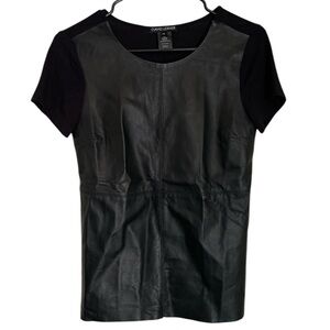 David Lerner black spandex/leather top
